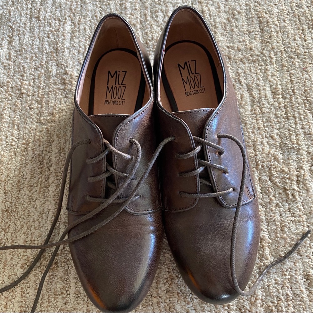 Miz Mooz Hampton Brown Leather Oxford Shoes